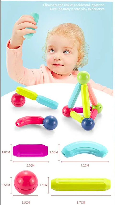 Juego de bloques educativos de construcción magnéticos educativos Montessori para niños y niñas