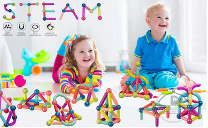 Juego de bloques educativos de construcción magnéticos educativos Montessori para niños y niñas