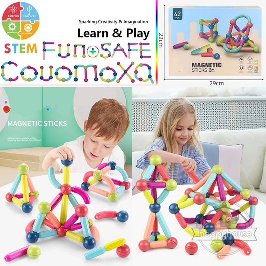 Juego de bloques educativos de construcción magnéticos educativos Montessori para niños y niñas
