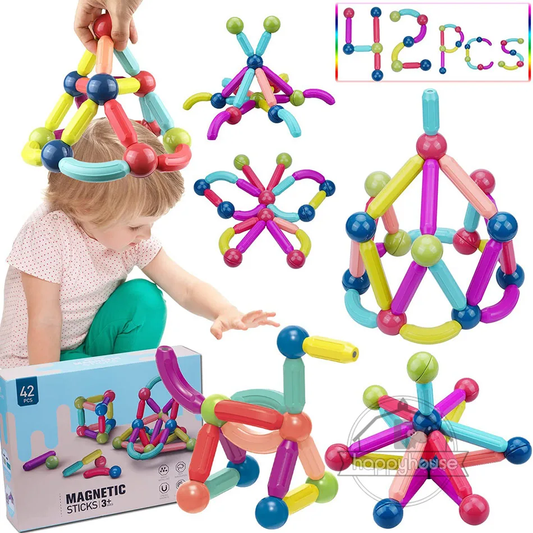 Juego de bloques educativos de construcción magnéticos educativos Montessori para niños y niñas